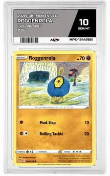 2021 POKEMON EVS EN Evolving Skies #086 Roggenrola MPE 10 GEM/MT — graded card up for auction