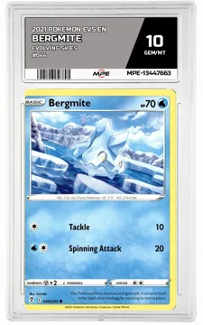 2021 POKEMON EVS EN Evolving Skies #044 Bergmite MPE 10 GEM/MT — graded card up for auction