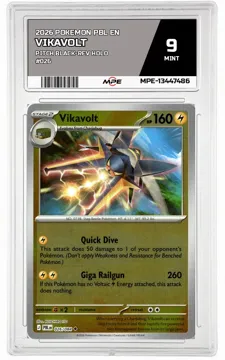 2026 POKEMON PBL EN Pitch Black-REV HOLO #026 VIKAVOLT MPE 9 MINT — graded card up for auction