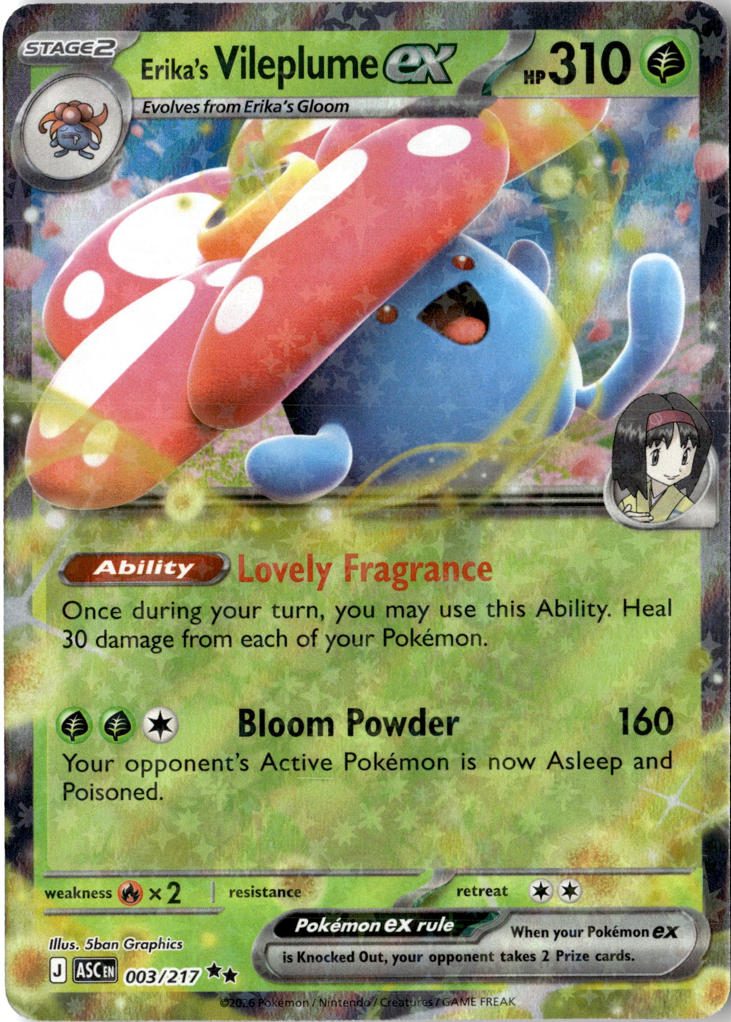 2026 Pokemon Asc En Erika's Vileplume EX graded slab