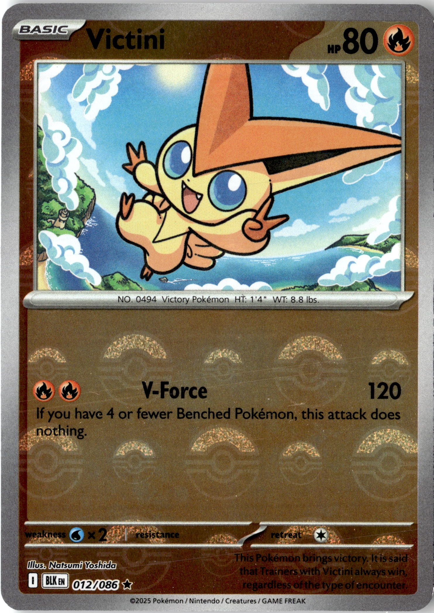 2025 Pokemon Blk En Victini graded slab