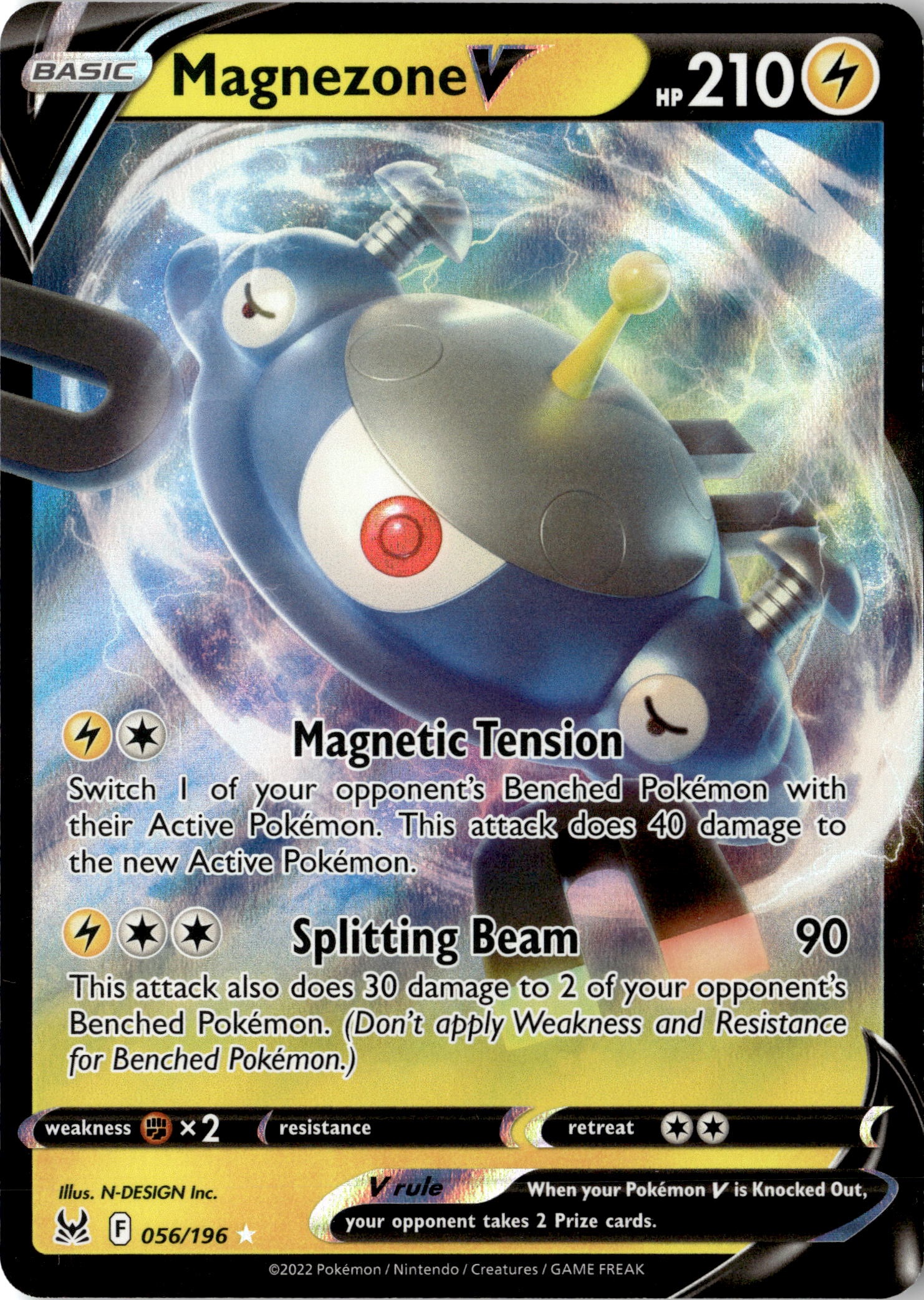 2022 Pokemon Lor En Magnezone V graded slab