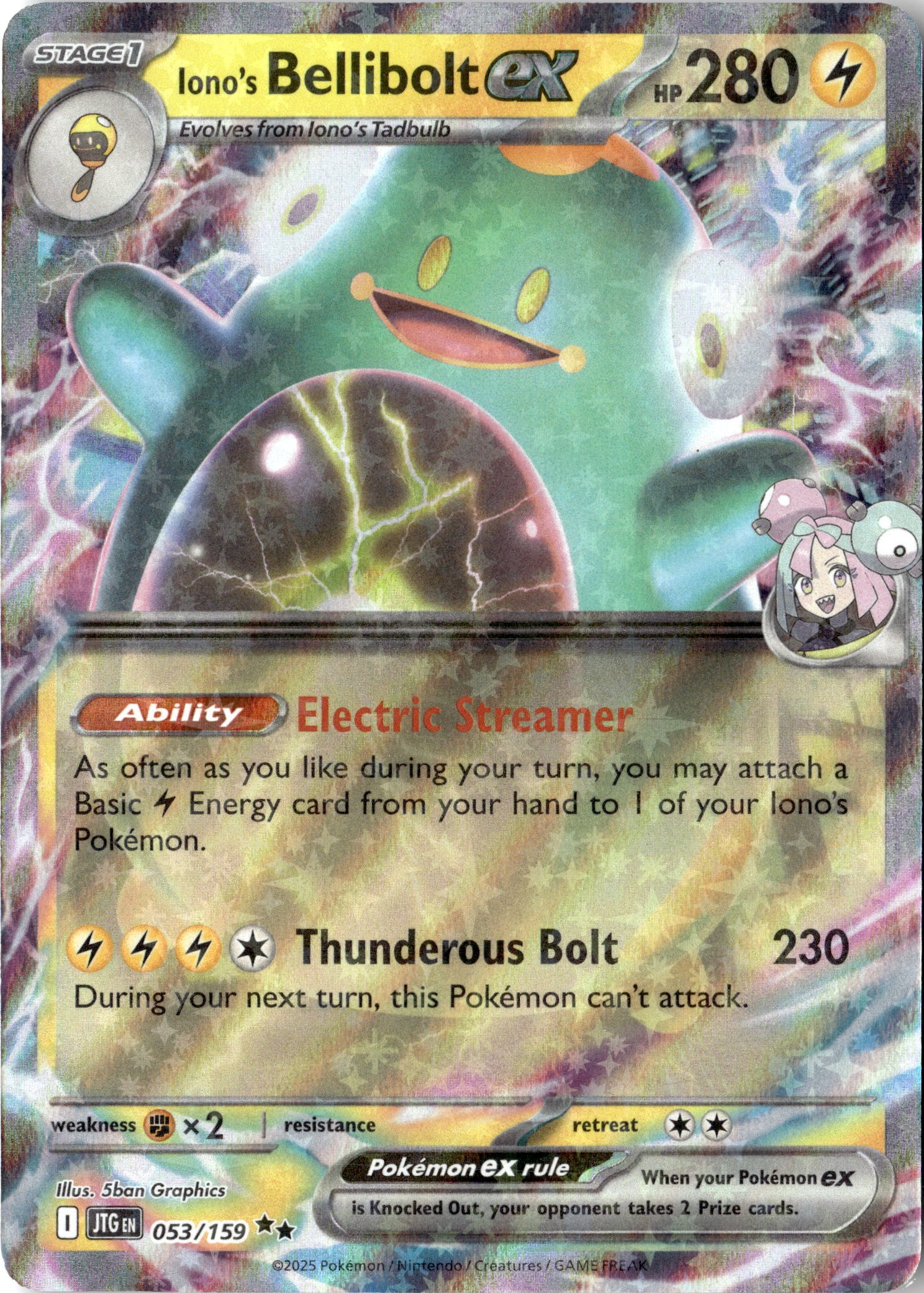 2025 Pokemon Jtg En Iono's Bellibolt EX graded slab