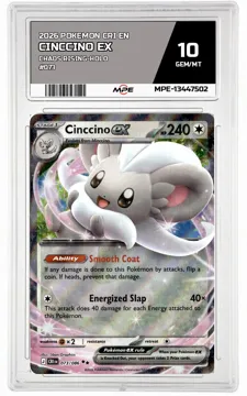 2026 POKEMON CRI EN Chaos Rising-HOLO #073 Cinccino EX MPE 10 GEM/MT — graded card up for auction