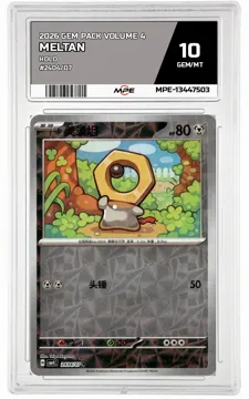 2026 GEM PACK VOLUME 4 HOLO #2404/07 MELTAN MPE 10 GEM/MT — graded card up for auction