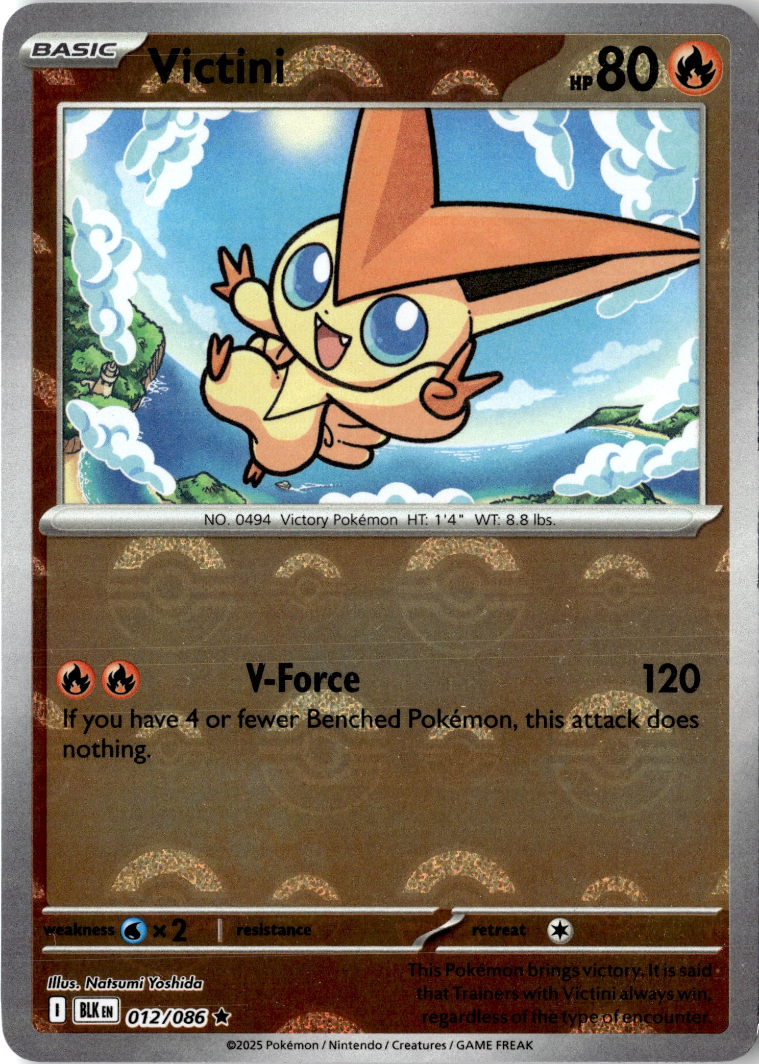2025 Pokemon Blk En Victini graded slab