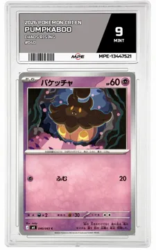 2026 POKEMON CRI EN Chaos Rising #040 PUMPKABOO MPE 9 MINT — graded card up for auction