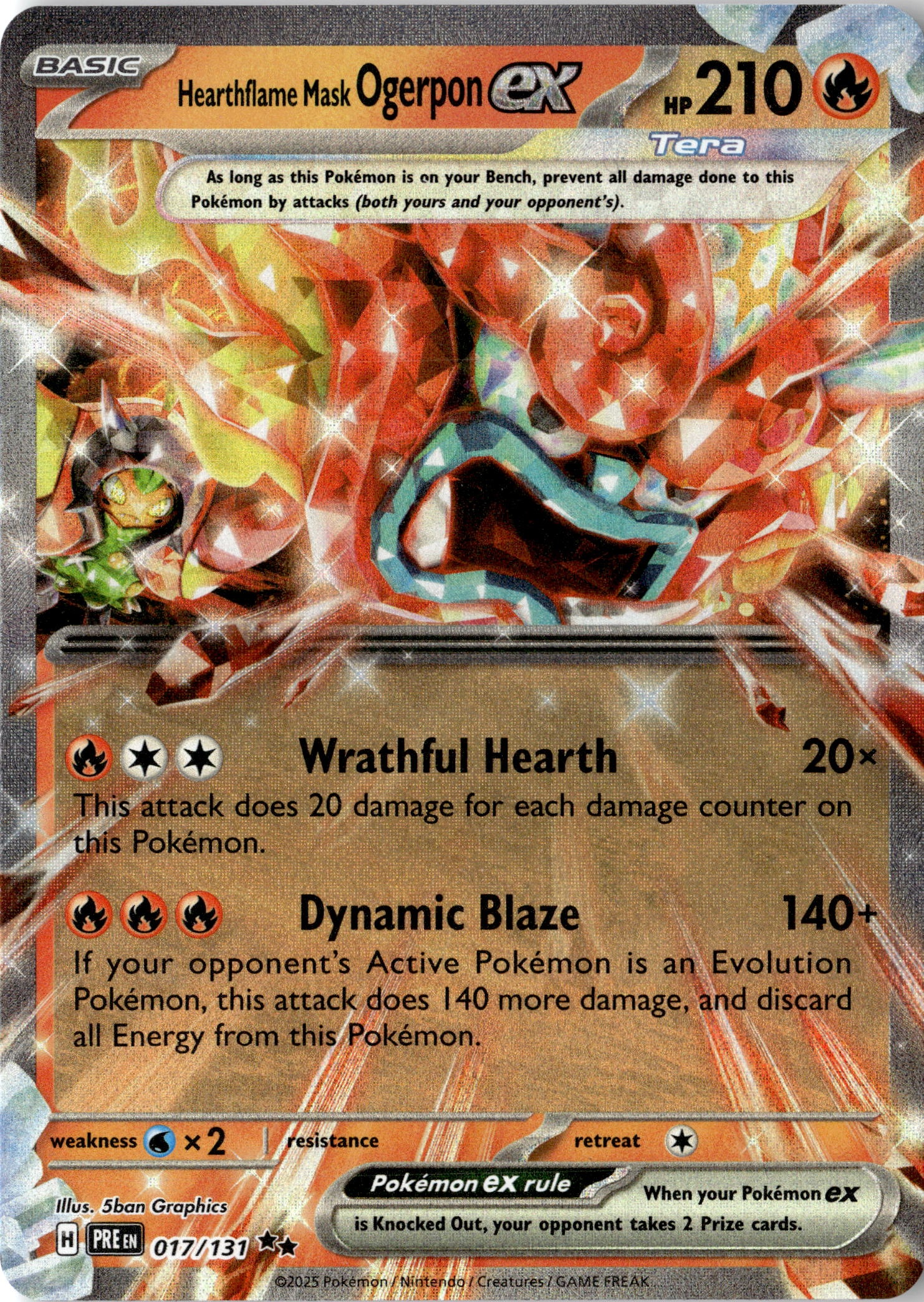 2025 Pokemon Pre En Hearthflame Mask Ogerpon EX graded slab