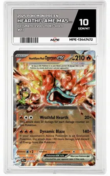 2025 POKEMON PRE EN Prismatic Evolutions-HOLO #017 Hearthflame Mask Ogerpon EX MPE 10 GEM/MT — graded card up for auction
