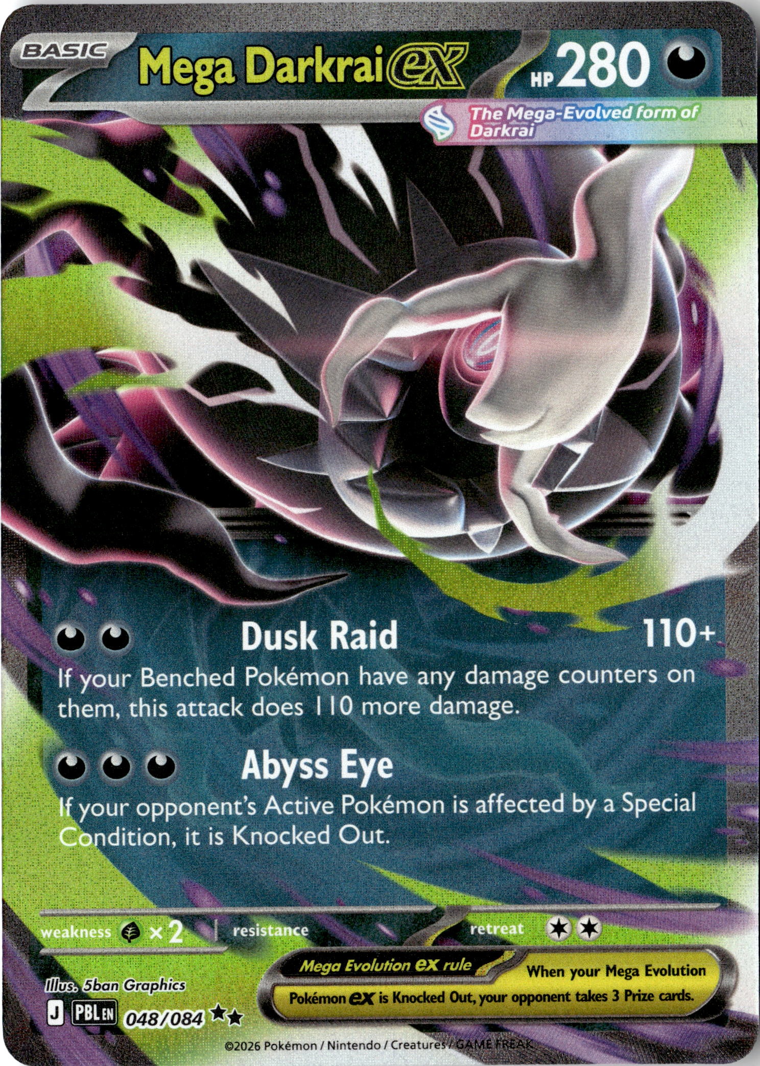 2026 Pokemon Pbl En Mega Darkrai EX graded slab