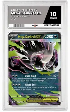 2026 POKEMON PBL EN Pitch Black-HOLO #048 Mega Darkrai EX MPE 10 GEM/MT — graded card up for auction