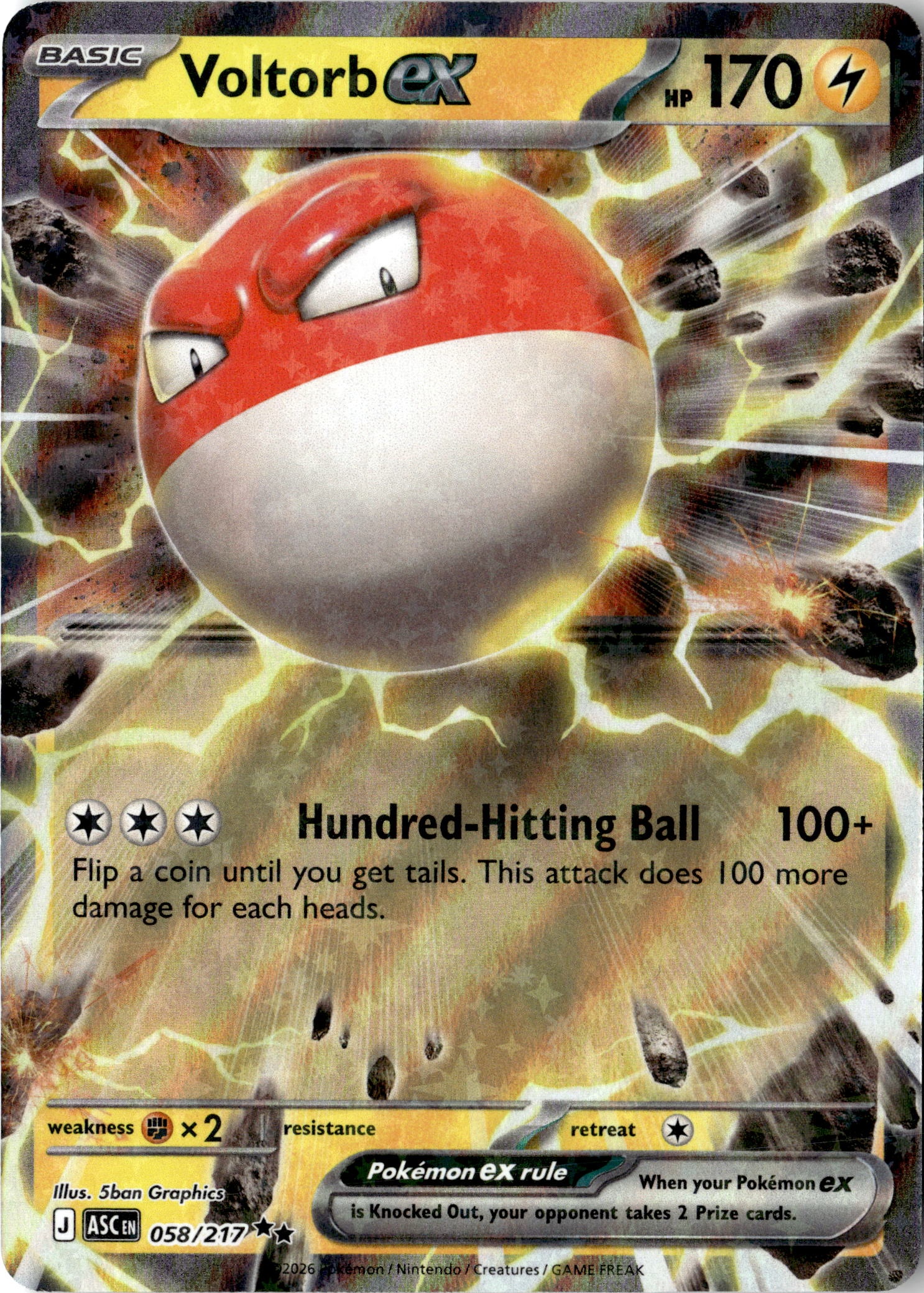 2026 Pokemon Asc En Voltorb EX graded slab