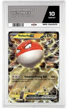 2026 POKEMON ASC EN Ascended Heroes-HOLO #058 Voltorb EX MPE 10 GEM/MT — graded card up for auction