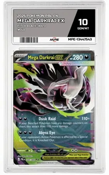 2026 POKEMON PBL EN Pitch Black-HOLO #048 Mega Darkrai EX MPE 10 GEM/MT — graded card up for auction