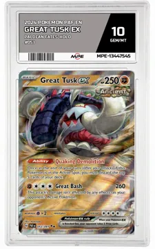 2024 POKEMON PAF EN Paldean Fates-HOLO #053 Great Tusk EX MPE 10 GEM/MT — graded card up for auction