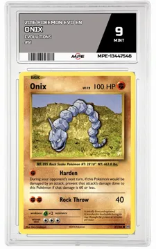 2016 POKEMON EVO EN Evolutions #61 Onix MPE 9 MINT — graded card up for auction