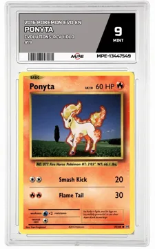 2016 POKEMON EVO EN Evolutions-REV HOLO #19 PONYTA MPE 9 MINT — graded card up for auction