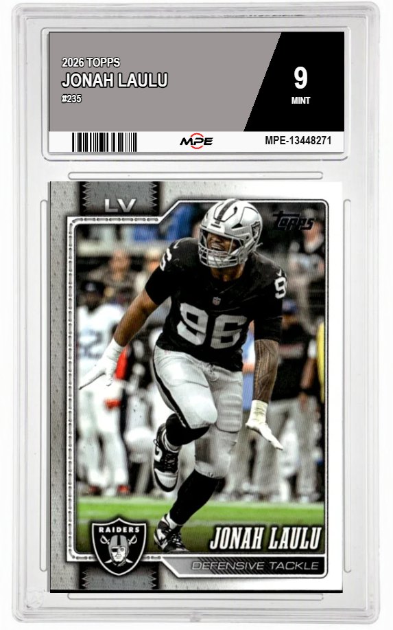 2026 TOPPS #235 JONAH LAULU MPE 9 MINT — graded card auctioned from the MPE vault