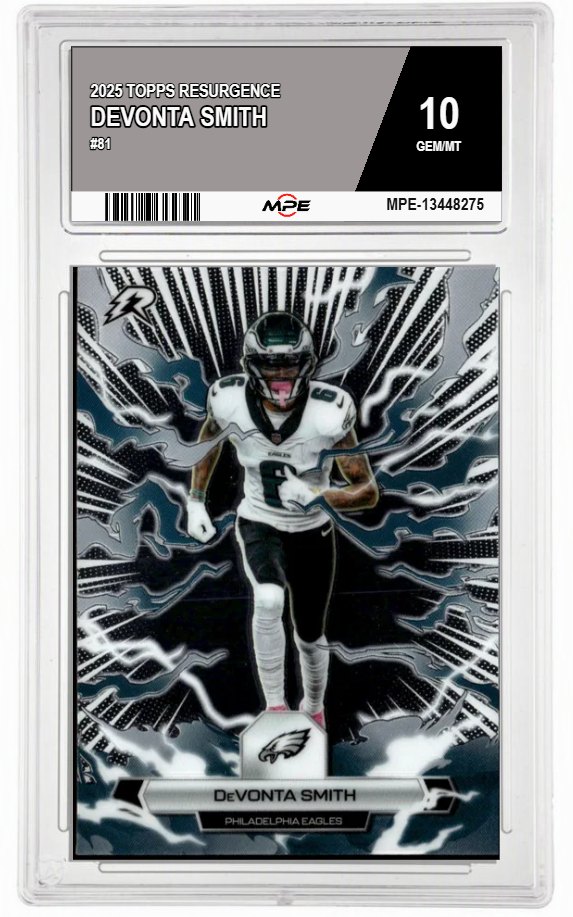 2025 TOPPS RESURGENCE #81 DEVONTA SMITH MPE 10 GEM/MT — graded card auctioned from the MPE vault