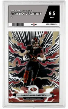 2025 TOPPS RESURGENCE #87 CHRISTIAN MCCAFFREY MPE 9.5 MINT+ — graded card up for auction