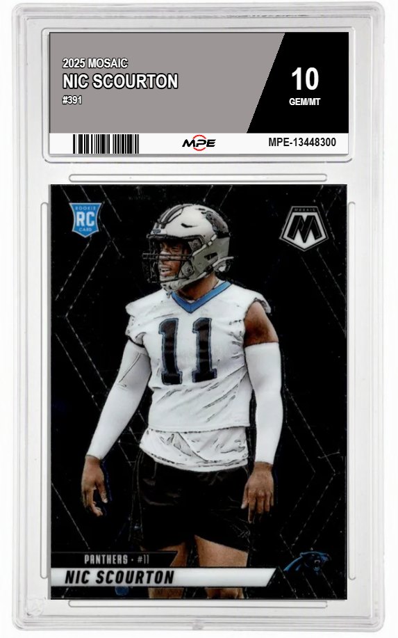 2025 MOSAIC #391 NIC SCOURTON MPE 10 GEM/MT — graded card auctioned from the MPE vault
