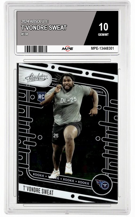 2024 ABSOLUTE #138 T'VONDRE SWEAT MPE 10 GEM/MT — graded card auctioned from the MPE vault
