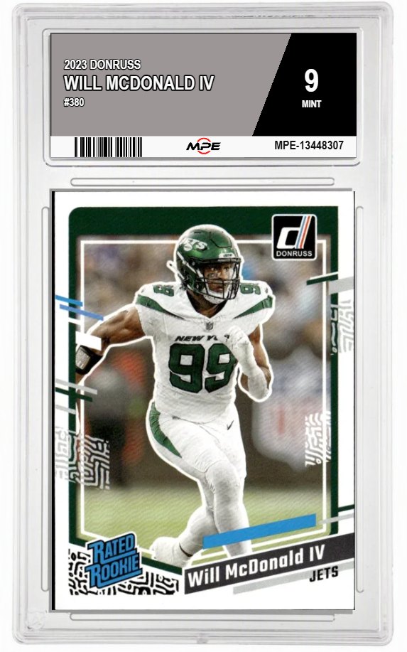 2023 DONRUSS #380 WILL MCDONALD IV MPE 9 MINT — graded card auctioned from the MPE vault