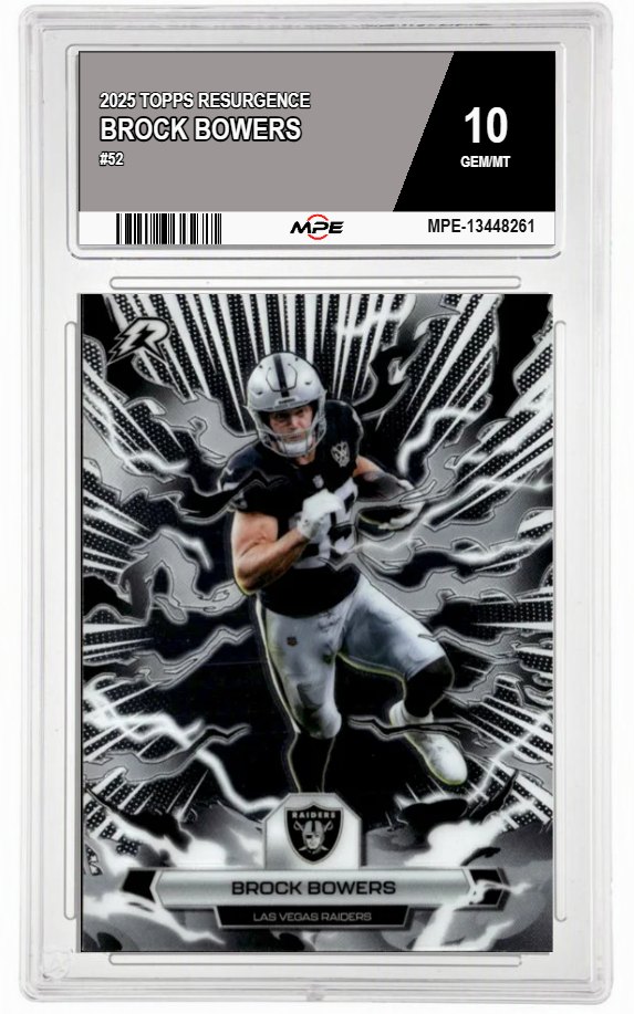 2025 TOPPS RESURGENCE #52 BROCK BOWERS MPE 10 GEM/MT — graded card auctioned from the MPE vault