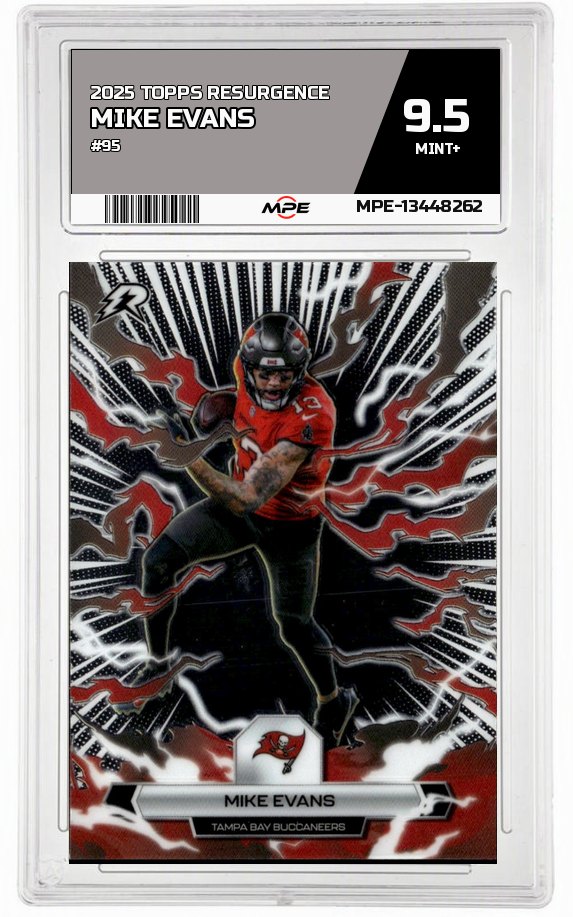 2025 TOPPS RESURGENCE #95 MIKE EVANS MPE 9.5 MINT+ — graded card auctioned from the MPE vault