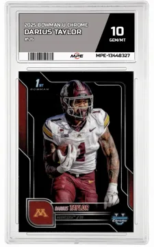 2025 BOWMAN U CHROME #126 DARIUS TAYLOR MPE 10 GEM/MT — graded card up for auction