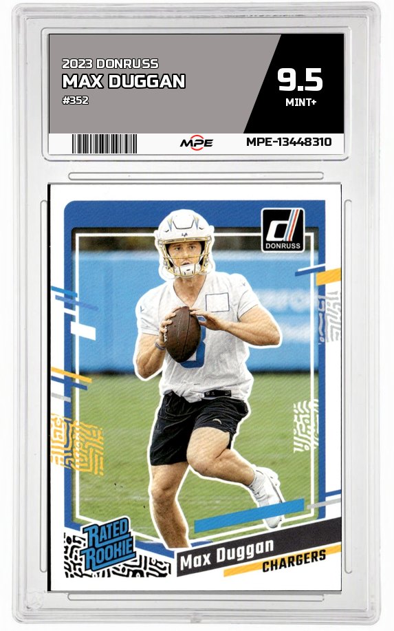 2023 DONRUSS #352 MAX DUGGAN MPE 9.5 MINT+ — graded card auctioned from the MPE vault