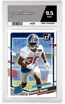 2023 DONRUSS #376 DEONTE BANKS MPE 9.5 MINT+ — graded card up for auction