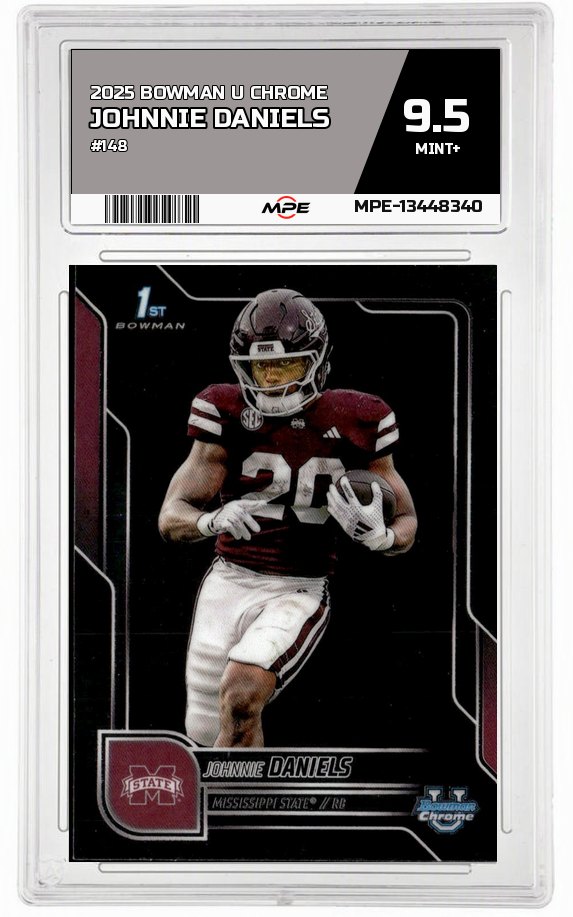 2025 BOWMAN U CHROME #148 JOHNNIE DANIELS MPE 9.5 MINT+ — graded card auctioned from the MPE vault
