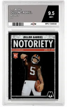 2025 MOSAIC NOTORIETY #19 DILLON GABRIEL MPE 9.5 MINT+ — graded card up for auction