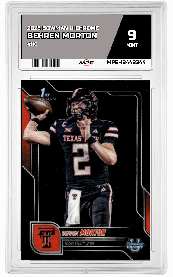 2025 BOWMAN U CHROME #110 BEHREN MORTON MPE 9 MINT — graded card auctioned from the MPE vault