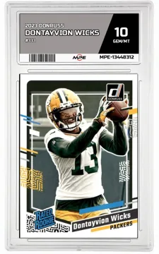 2023 DONRUSS #333 DONTAYVION WICKS MPE 10 GEM/MT — graded card up for auction