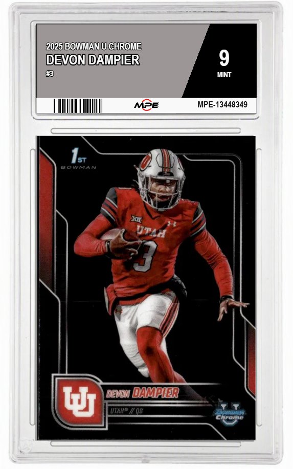 2025 BOWMAN U CHROME #3 DEVON DAMPIER MPE 9 MINT — graded card auctioned from the MPE vault