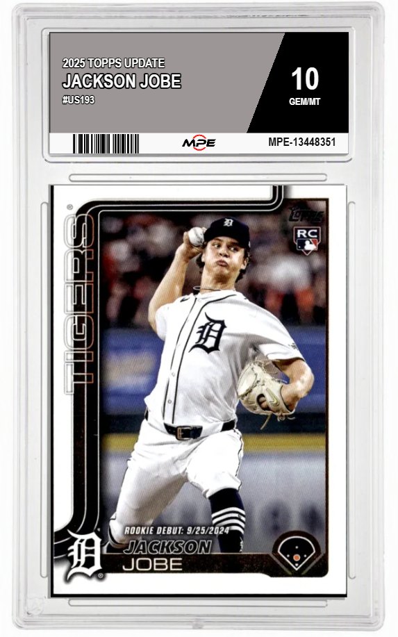 2025 TOPPS UPDATE #US193 JACKSON JOBE MPE 10 GEM/MT — graded card auctioned from the MPE vault