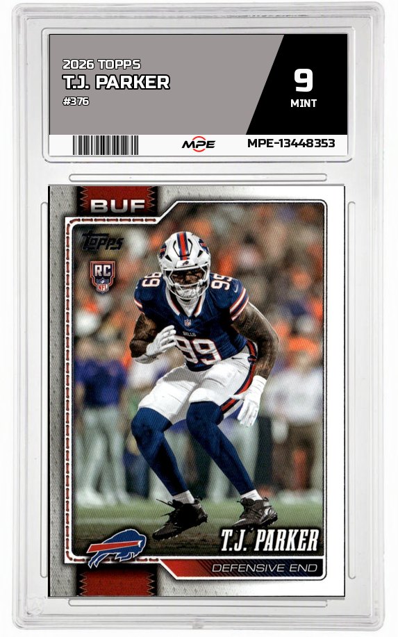 2026 TOPPS #376 T.J. PARKER MPE 9 MINT — graded card auctioned from the MPE vault