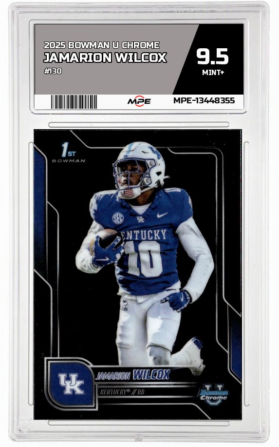 2025 BOWMAN U CHROME #130 JAMARION WILCOX MPE 9.5 MINT+ — graded card auctioned from the MPE vault