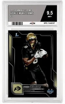 2025 BOWMAN U CHROME #139 HYKEEM WILLIAMS MPE 9.5 MINT+ — graded card up for auction