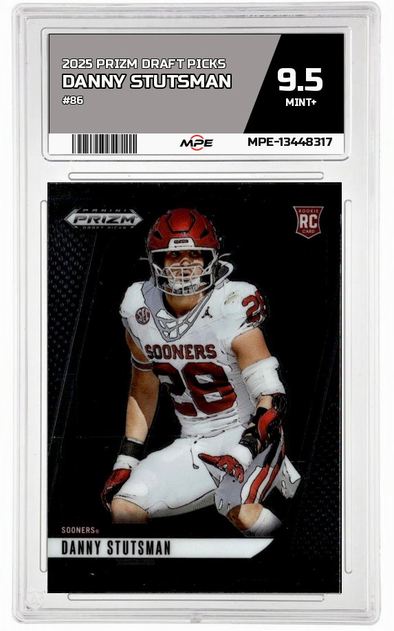 2025 PRIZM DRAFT PICKS #86 DANNY STUTSMAN MPE 9.5 MINT+ — graded card auctioned from the MPE vault