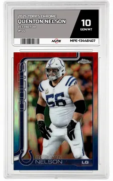 2025 TOPPS CHROME REFRACTOR #144 QUENTON NELSON MPE 10 GEM/MT — graded card up for auction