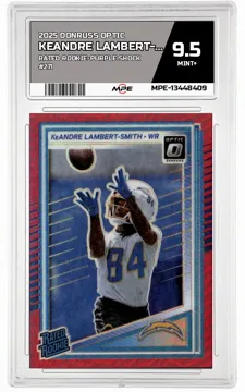2025 DONRUSS OPTIC RATED ROOKIE-PURPLE SHOCK #271 KEANDRE LAMBERT-SMITH MPE 9.5 MINT+ — graded card up for auction