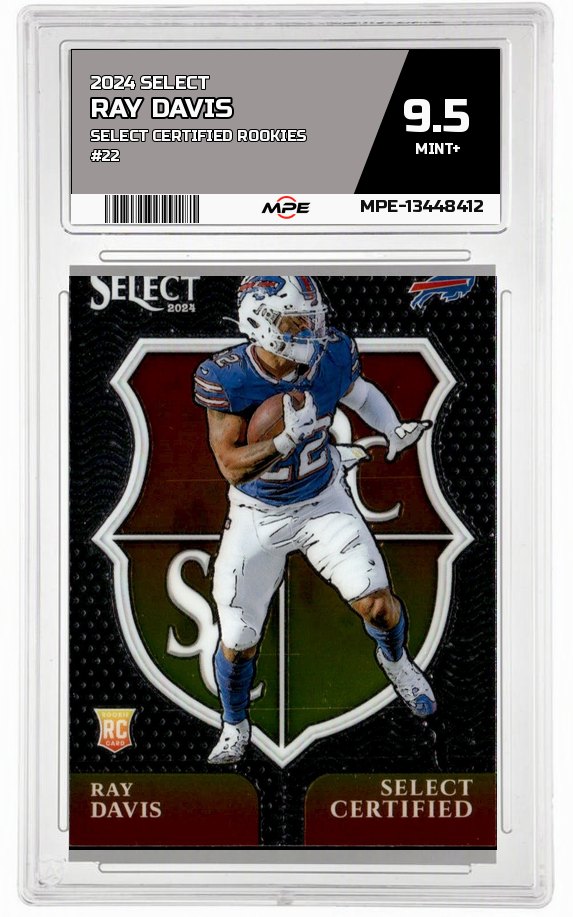 2024 SELECT SELECT CERTIFIED ROOKIES #22 RAY DAVIS MPE 9.5 MINT+ — graded card auctioned from the MPE vault