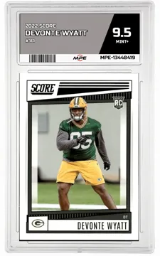 2022 SCORE #361 DEVONTE WYATT MPE 9.5 MINT+ — graded card up for auction