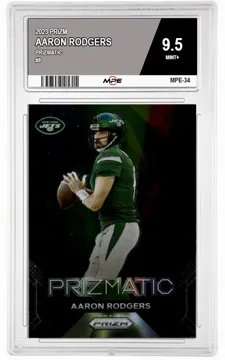 2023 PRIZM PRIZMATIC #8 AARON RODGERS MPE 9.5 MINT+ — graded card up for auction