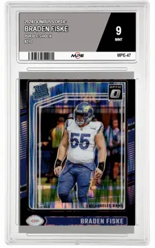 2024 DONRUSS OPTIC PURPLE SHOCK #210 BRADEN FISKE MPE 9 MINT — graded card up for auction