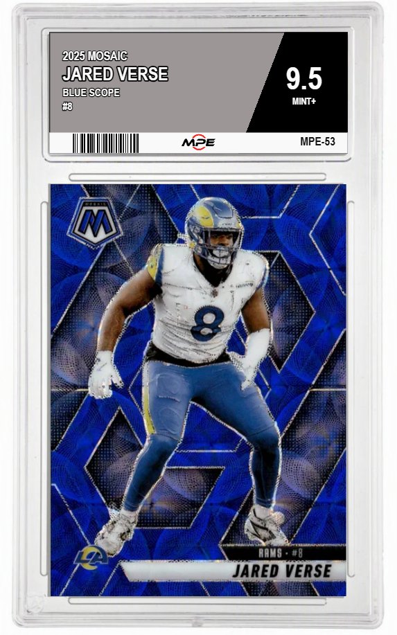2025 MOSAIC BLUE SCOPE #8 JARED VERSE MPE 9.5 MINT+ — graded card auctioned from the MPE vault