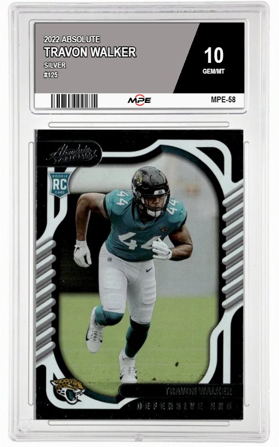 2022 ABSOLUTE SILVER #125 TRAVON WALKER MPE 10 GEM/MT — graded card auctioned from the MPE vault